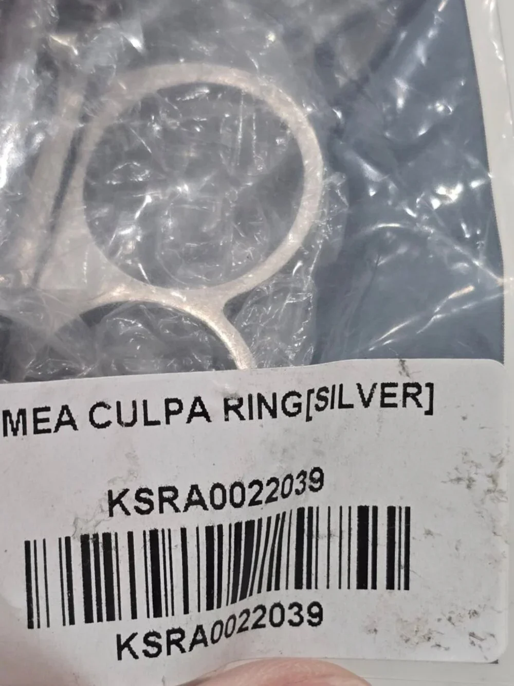 Killstar ✦ Mea Culpa Gothic Cross Ring ✦ Silver Black Crystal Double Band 9 NIP
